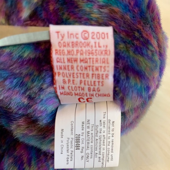 Ty (32) “Bananas” Colorful Plush Monkey Duo - Orange and Purple - Picture 16 of 16